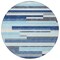 Homeroots 8' Blue Gray And Ivory Round Striped Washable Indoor Outdoor Area Rug 613262 - alternate 4
