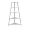 Homeroots White Wood Four Tier Corner Bookcase 332801 - alternate 1