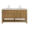 James Martin Vanities Breckenridge 60 in. Double Vanity, Light Natural Oak, w/ 3 CM Lime Delight Quartz Top 330-V60D-LNO-3LDL - alternate 1