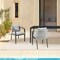 Armen Living Palma Outdoor Patio Dining Chairs in Aluminum and Wicker with Gray Cushions - Set of 2 LCPFSIGR - alternate 5