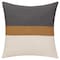 Homeroots 24" Dark Gray Brown And Off White Cotton Striped Throw Pillow 535245 - alternate 3