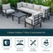Leisuremod Chelsea 7-Piece Patio Sectional And Coffee Table Set Black Aluminum With Cushions, Beige CSTBL-7BG - alternate 6