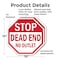 Signmission Stop Dead End No Outlet, 10 inch X 10 inch, Plastic Sign, 2PK OC-P-2PACK-10-82 - alternate 5