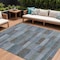 Homeroots 9' X 12' Blue Denim Blue And Brown Striped Washable Indoor Outdoor Area Rug 615480 - alternate 1