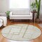 Homeroots 8' Beige Tan And Taupe Round Geometric Washable Indoor Outdoor Area Rug 588396 - alternate 4