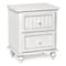 Homeroots 28" White Solid Wood Distressed Two Drawer Nightstand With USB Port 571341 - alternate 7
