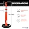 Traffic Kontrol Delineator Posts, High-Density Polyethylene+Elastomer, 45 in Height, 8 lbs, Orange 60 PK TKDP-ATOP-45-8-OR-60 - alternate 5