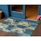 Homeroots 3' X 5' Teal Blue Gold And Silver Geometric Washable Indoor Outdoor Area Rug 618757 - alternate 1