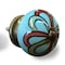 Homeroots Set of Eight Turquoise And Red Geometric Ceramic Drawer Pull Knobs, 8PK 332350 - alternate 5