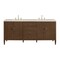 James Martin Vanities Myrrin 72" Vanity, Mid Century Walnut, w/ 3 CM Siberian Silestone Top w/FreePower Wireless Charger 485-V72-WLT-FSFR - alternate 1