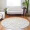 Homeroots 8' Ivory And Beige Round Abstract Washable Indoor Outdoor Area Rug 601136 - alternate 6