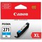 Canon CLI-271 Original High Yield Inkjet Ink Cartridge, Cyan CLI-271XLC - alternate 2