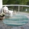 Homeroots 8' Teal Blue And Aqua Round Abstract Washable Indoor Outdoor Area Rug 604991 - alternate 4
