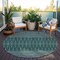 Homeroots 8' Green Blue And Purple Round Tribal Washable Indoor Outdoor Area Rug 582562 - alternate 7
