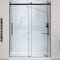 Anzzi 76'' x 57-60'' Sliding Frameless Shower Door in Matte Black with Alcove Right Drain Shower Base SD-5902302R-MB - alternate 1