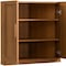 Homeroots Set Of Four Brown Wood Corner Accent Cabinet With Two Doors 712123 - alternate 4