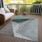 Homeroots 5' X 8' Teal Blue Aqua And Charcoal Abstract Washable Indoor Outdoor Area Rug 582891 - alternate 8