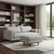 Homeroots 89" Gray Fabric Sofa With Ottoman With Brown Legs 641064 - alternate 4