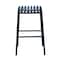 Homeroots Set of Two 30" Dark Blue Steel Backless Bar Height Bar Chairs, 2PK 654243 - alternate 1