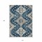 Homeroots 10' X 14' Navy Blue Beige And Ivory Medallion Washable Indoor Outdoor Area Rug 589013 - alternate 7