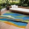 Homeroots 10' X 14' Denim Blue Copper And Green Abstract Washable Indoor Outdoor Area Rug 600965 - alternate 1