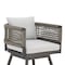 Homeroots 30" Black and Light Gray Aluminum Swivel Rope Back Outdoor Bar Height Chair with Footrest 571165 - alternate 7