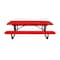 Leisure Craft 8' Standard Picnic Table, Perforated Metal, Portable, Red T8XPP-PERF-RED - alternate 1