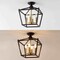 Jonathan Y Plains 12" 4-Light Modern Farmhouse Metal Open-Frame Pagoda LED Semi Flush Mount Mini Lantern, Oil Ru JYL7610G - alternate 8