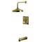 Kingston Brass Single-Handle Pressure Balanced Tub and Shower Faucet, Antique Brass KB6143PL - alternate 1