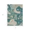 Homeroots 3' X 5' Teal Blue Ivory And Beige Abstract Washable Indoor Outdoor Area Rug 630609 - alternate 4