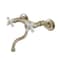 Kingston Brass Double-Handle Wall Mount Bathroom Faucet, Brushed Nickel KS2118PX - alternate 1
