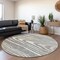 Homeroots 8' Gray Ivory And Beige Round Faux Bois Washable Indoor Outdoor Area Rug 614481 - alternate 5
