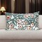 Homeroots 14" X 24" Green and White Cotton Lumbar Throw Pillow with Embroidery 529265 - alternate 1