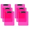 Davis Group Plastic Clipboard, Flat Clip, Transparent Pink, 6PK 4833-43-06 - alternate 1