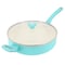 Martha Stewart Everyday Rexford 5 Quart Ceramic Nonstick Aluminum Saute Pan with Lid in Teal 141020.02 - alternate 1