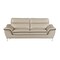 Homeroots 86" Beige Leather Sofa With Silver Legs 329491 - alternate 1