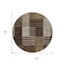 Homeroots 8' Chocolate Ivory And Gold Round Striped Washable Indoor Outdoor Area Rug 613159 - alternate 4