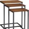 Homeroots Set of Three Brown and Black Distressed Solid Wood and Metal Frame Nested Tables, 3PK 493255 - alternate 3