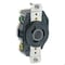 Leviton Flanged Locking Receptacle, L7-20R, 20 A, 277V AC, Single Phase, 2 Pole, Flush Mount, Black 2330 - alternate 1