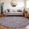 Homeroots 8' Purple Round Oriental Washable Indoor Outdoor Area Rug 607574 - alternate 6