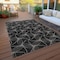 Homeroots 5' X 8' Black And Ivory Geometric Washable Indoor Outdoor Area Rug 614060 - alternate 5