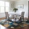 Homeroots 8' Teal Blue Gray And Gold Round Geometric Washable Indoor Outdoor Area Rug 604484 - alternate 6