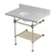Kingston Brass 36-Inch Carrara Marble Console Sink with Acrylic Legs and Shelf, 8-Inch, 3-Hole KVPB36MAB7 - alternate 1