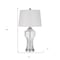 Homeroots 26" Clear Glass Table Lamp With White Empire Shade 524745 - alternate 5