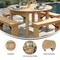 Flash Furniture HERCULES 60in Round Light Natural Farmhouse Folding Table, Solid Pine, w/Foldable Locking Legs XA-F-60-RD-LN-GG - alternate 6