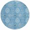 Homeroots 8' Denim Blue Sky Blue And Ivory Round Floral Medallion Washable Indoor Outdoor Area Rug 614583 - alternate 4