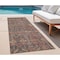 Homeroots 8' Runner Red and Dark Blue Floral Washable Non Skid Indoor Outdoor Runner Rug 564366 - alternate 1