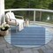 Homeroots 8' Sky Blue And Denim Blue Round Striped Washable Indoor Outdoor Area Rug 610506 - alternate 5