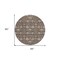 Homeroots 8' Chocolate Beige And Gray Round Floral Washable Indoor Outdoor Area Rug 605421 - alternate 8