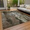 Homeroots 5' X 8' Brown Black And Beige Abstract Washable Indoor Outdoor Area Rug 603156 - alternate 5